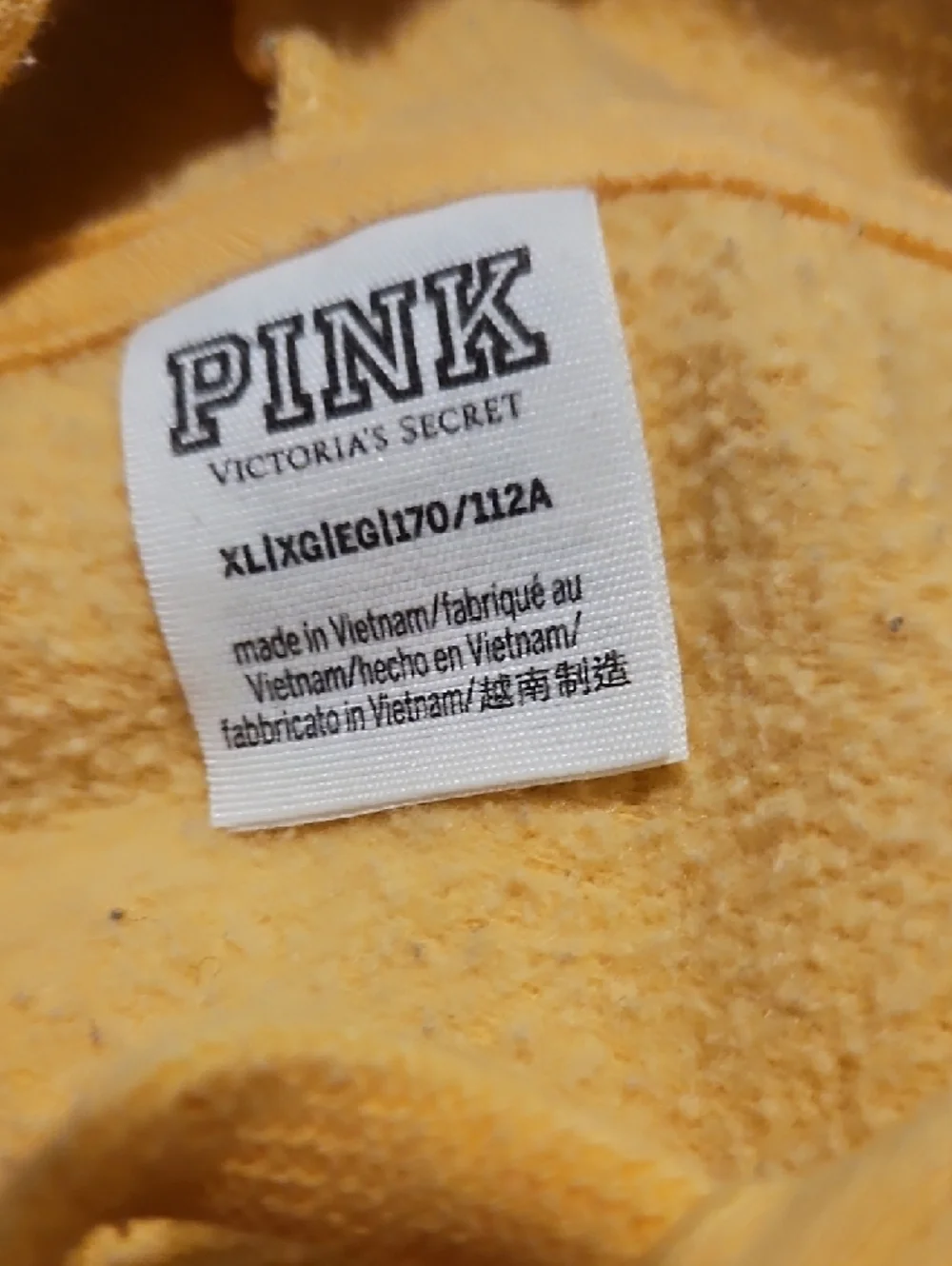 PINK Victoria's Secret Yellow Terry Hoodie - Picture 3 of 3